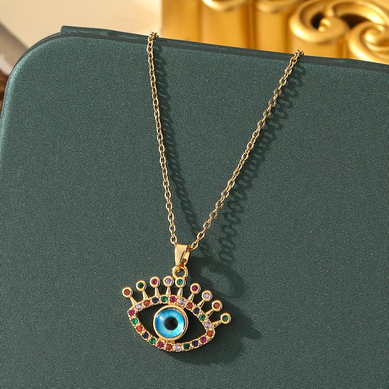 Beliebte Halskette mit blauem bösen Blick aus Titanstahl für Damen – Vielseitiger und personalisierter Schlüsselbeinkettenschmuck