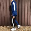Pánská patchworková mikina na zip a kalhoty, sportovní souprava, tepláková souprava