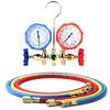 Freon For R12 R22 R404A R134a New Air Conditioning Pressure Gauge with Hose and Hook 3 Way AC Diagnostic Manifold Gauge Set