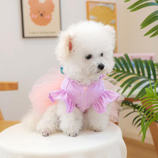 Bunny Ears Dog Dress Tulle Tutu Skirt Pet Dress with 3D Rabbit Ears Cute Bunny Dress for Dogs Cats Party Holiday Outfit