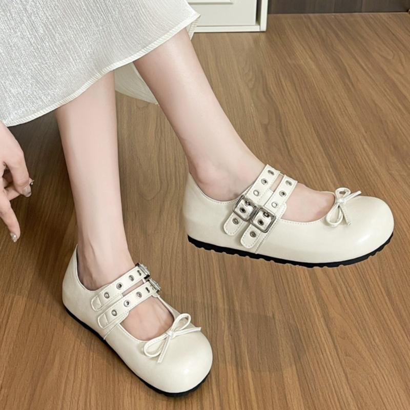 Mode Damen Ballerinas 2025 Frühling Leichte Damenschuhe Runde Zehenpartie Schleife Bequeme Weiche Damen Flats