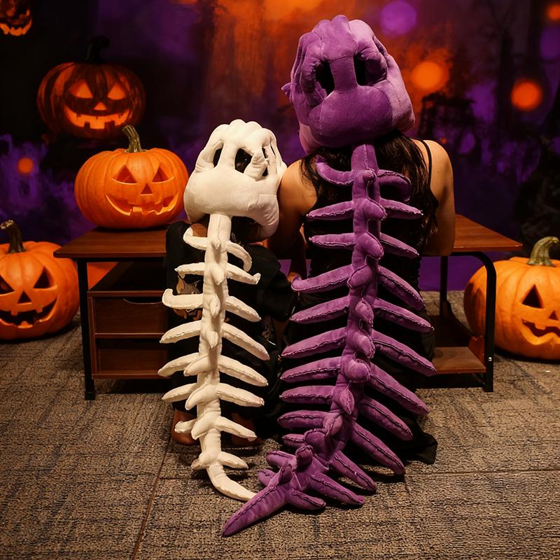 Non-Toxic Dinosaur Skeleton Headgear Pillow - 4 Colors Perfect For Party Cosplay & Cozy Sofa Lounging