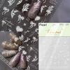 1pcs 5D Diamond White Lace Bow Nail Art Stickers Pearl Rhinestones Nail Decoration Adhesive Decals Slider DIY Accessory