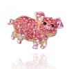 Retro Pink Pig Animal Breast Pin Women's Rhinestone Cute Breast Pin Sparkling Crystal Breast Pin Girl Dress Breast Pin Jewelry