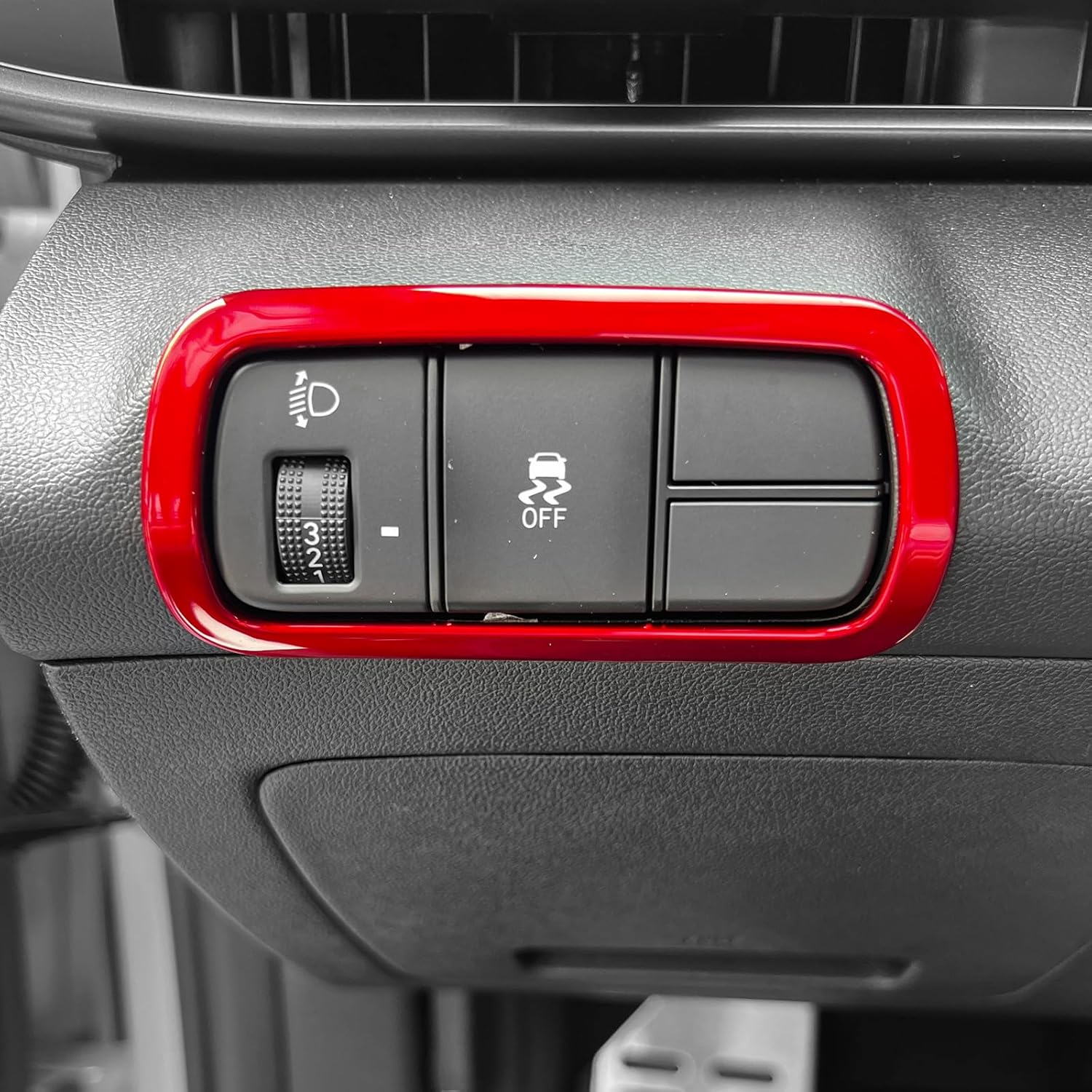 YOUTOOCAR Headlight Adjustment Button Frame Cover ABS Interior Accessories Compatible with Hyundai Elantra N/N Line (CN7) 2021–2025 Accessories красный