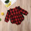 Neu Infant Kinder Baby Mädchen Plaid Kleidung Weihnachts Romper Overall