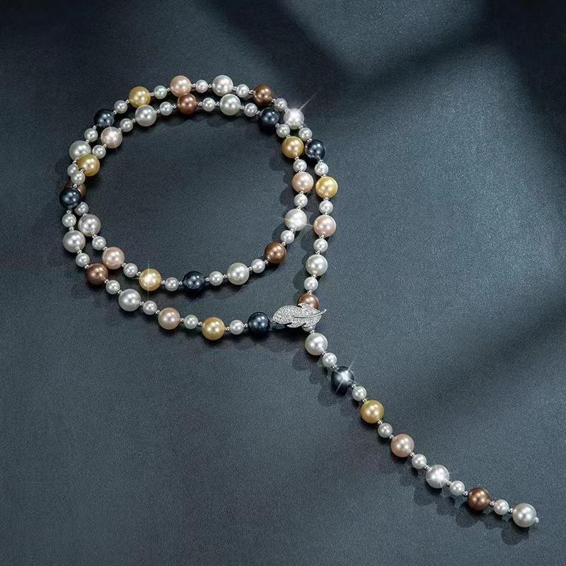 Verstellbare Pulloverkette mit Perlen: High-End 2025 Herbst Winter Schlüsselbein Kette für Damen Schlüsselbein Kette
