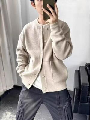 Herren Cardigan im japanischen Stil, locker gestrickt - Herbst/Winter 2025