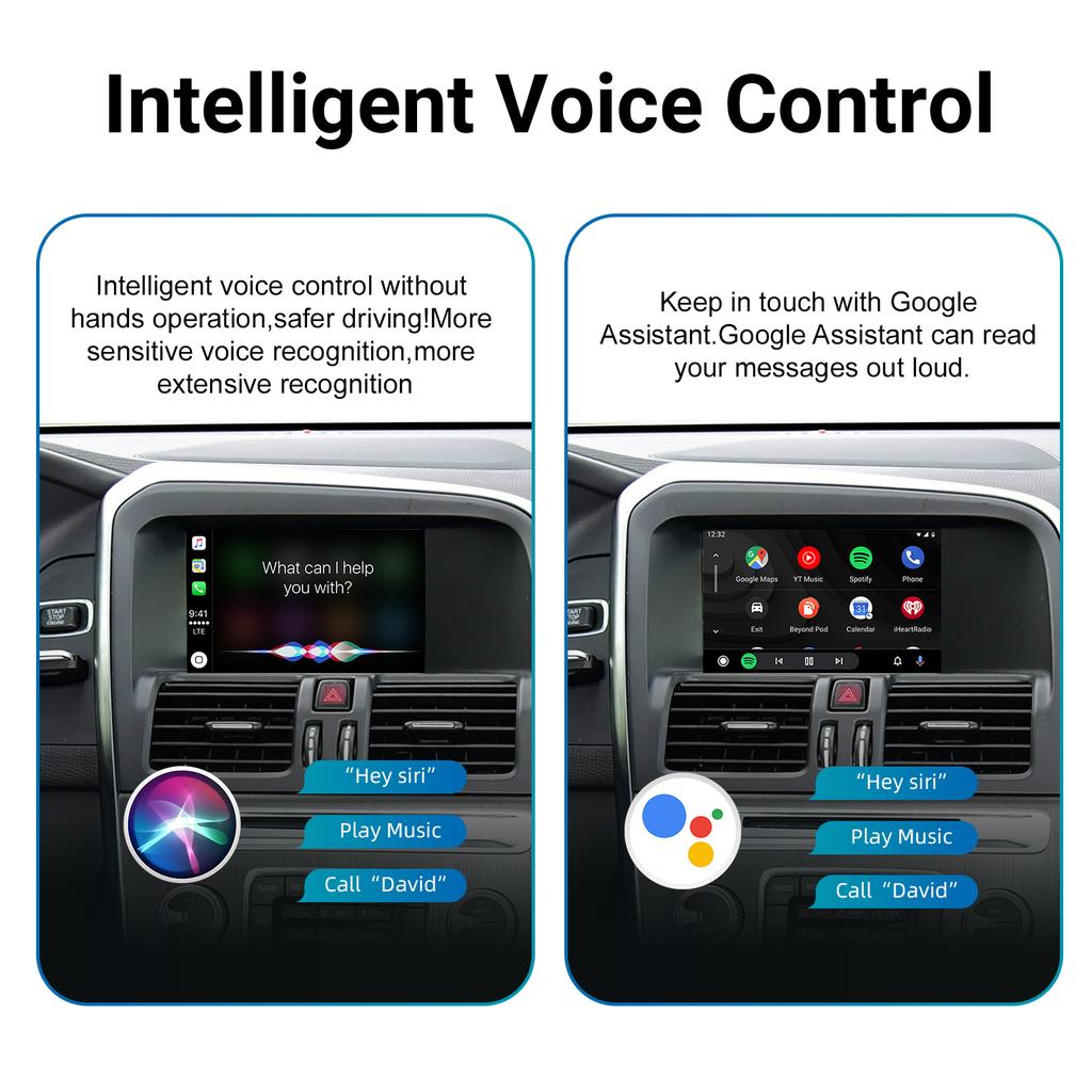Ezonetronics Wireless CarPlay Android Auto retrofit kit decoder box for Volvo V40 V60 S S60 XC60 V70 XC70 S80 with 7 inch screen
