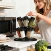 Spice Organiser Set Rotating Chrome Designs Detachable Lids Seasoning Rack For Cooking Baking Essential