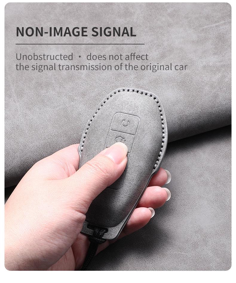 High-End Faux Suede Protective Shell for BYD D9 Car Key