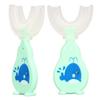 2pcs U Shaped Toothbrush Food Grade Soft Silicone Manual Training Toothbrush 360 Degrees Oral