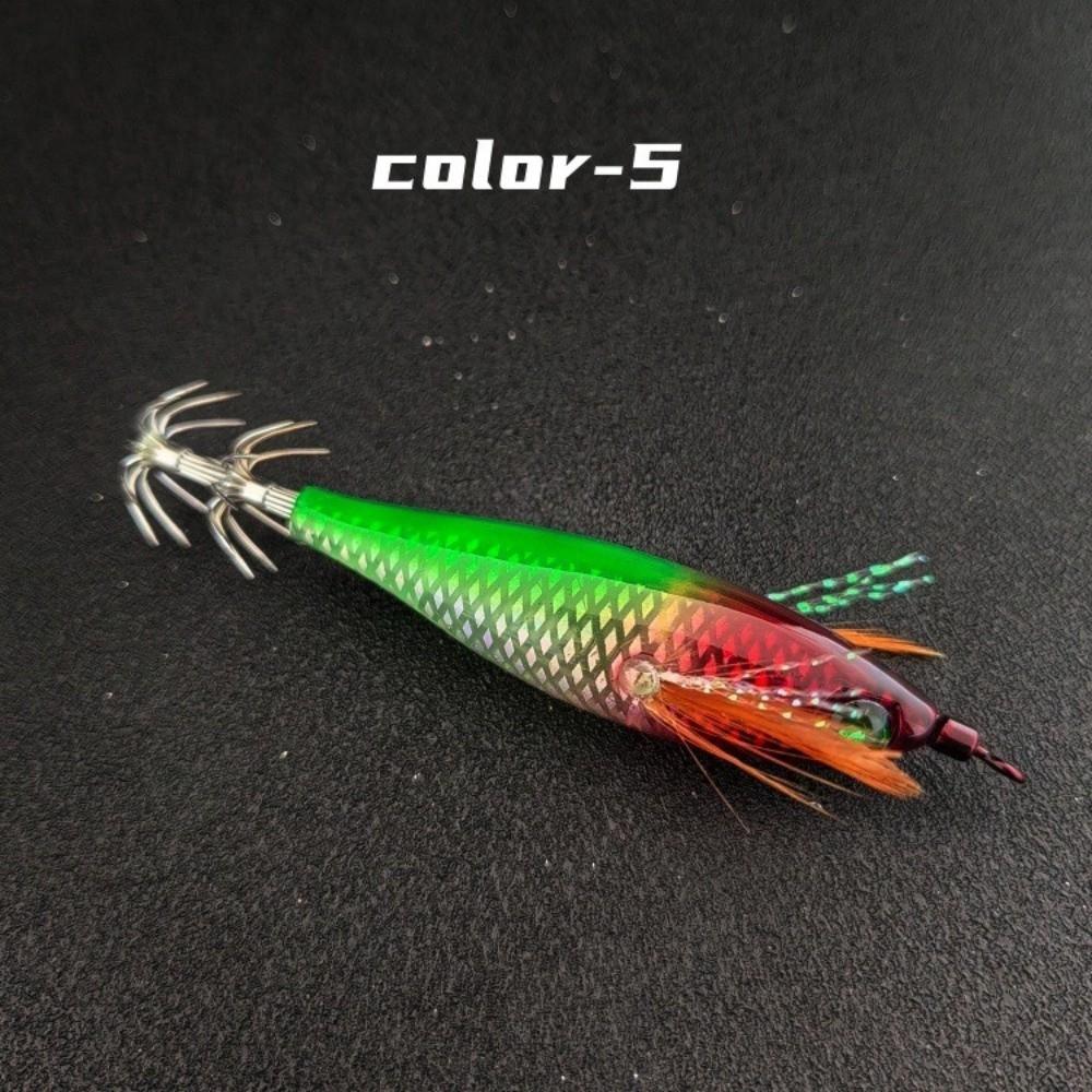 5pcs 5.5cm Size Squid Jig Lure 5Pcs Per Set Luminous Squid Jig Saltwater Squid Lure Night Fishing