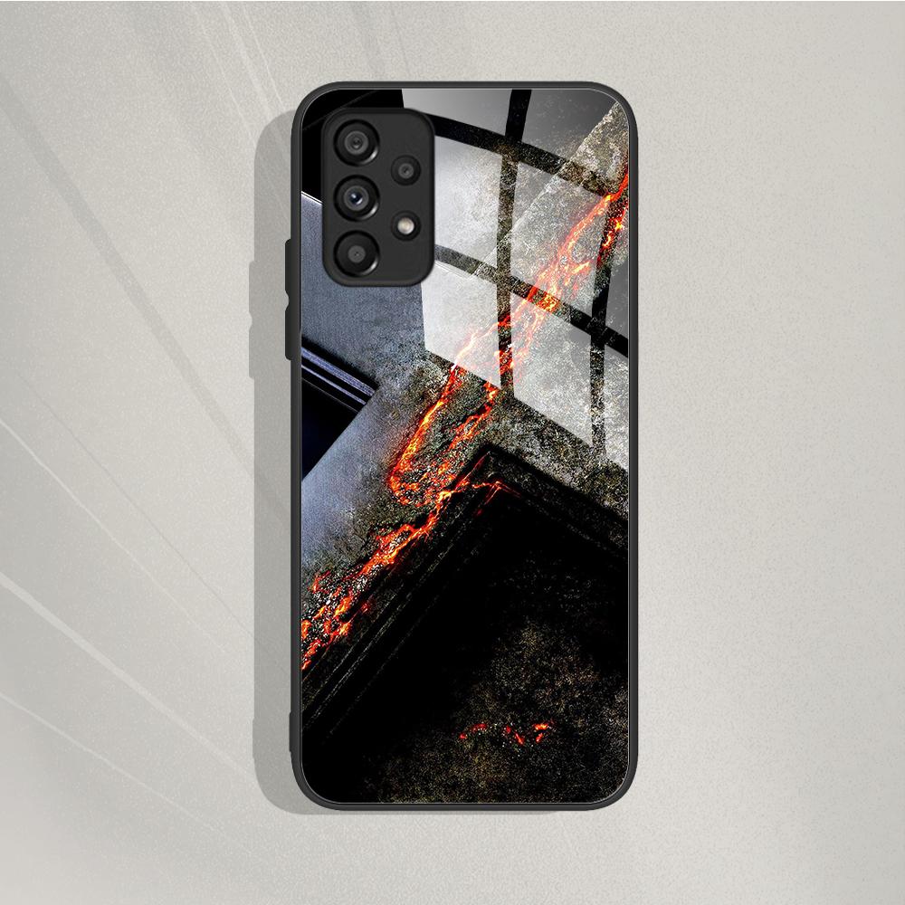 Case For Samsung Galaxy A72 Painted Tempered Glass Phone Cover For Samsung A72 A 72 5G A726B A725F Cases Silicone Bumper Coque
