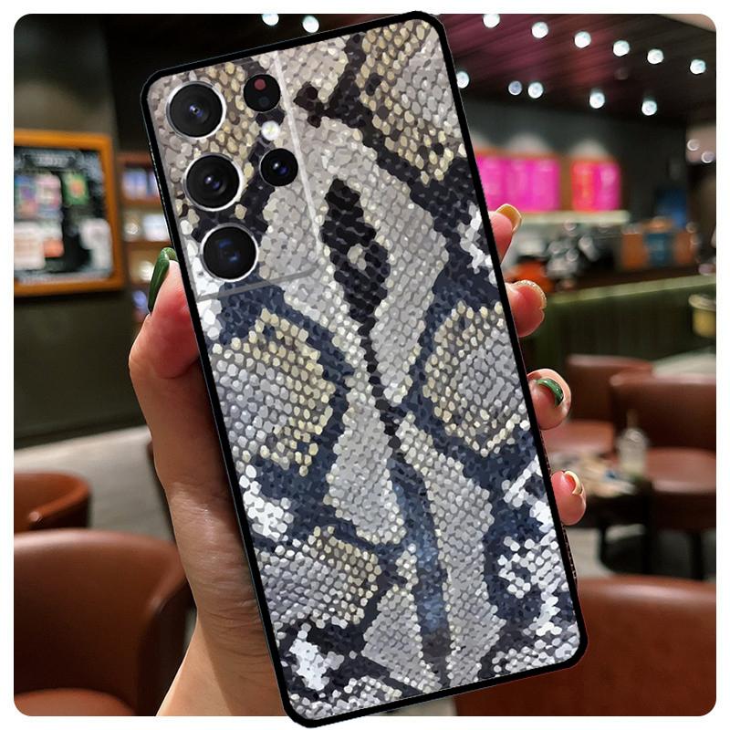 Snake Skin Silicone Case For Samsung Galaxy S23 S22 Ultra S21 S20 FE S8 S9 S10 Plus Note 20 Ultra Cover