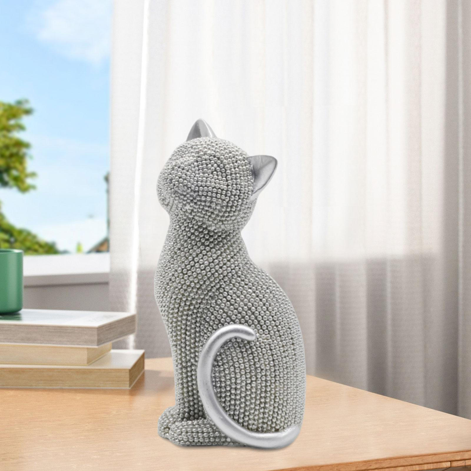 

Статуетка кота, смола, колекційна прикраса для стільниці у вітальні срібний