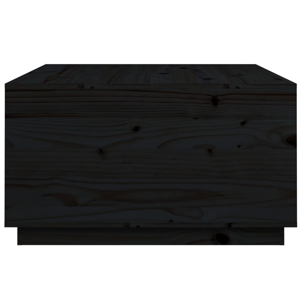  Coffee Table, Black, 80x80x45 Cm, Solid Pine Wood