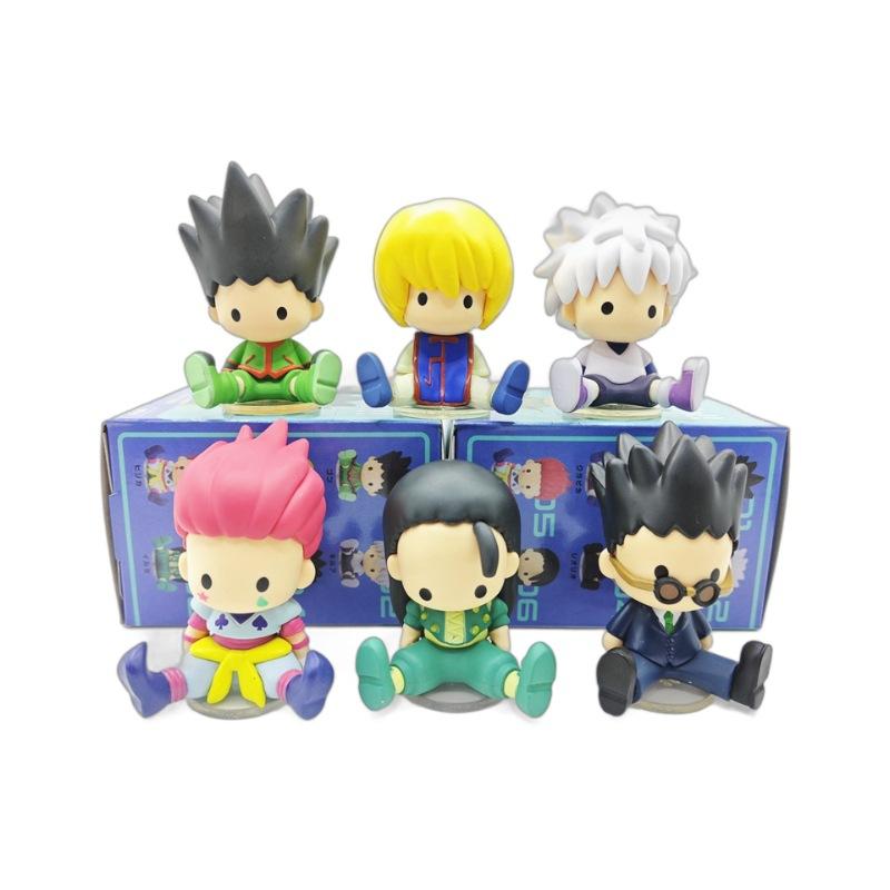 

6pcs/set HUNTER×HUNTER Kawaii Sitting Small Eye Version Cute Figure Model Toys 6cm with box