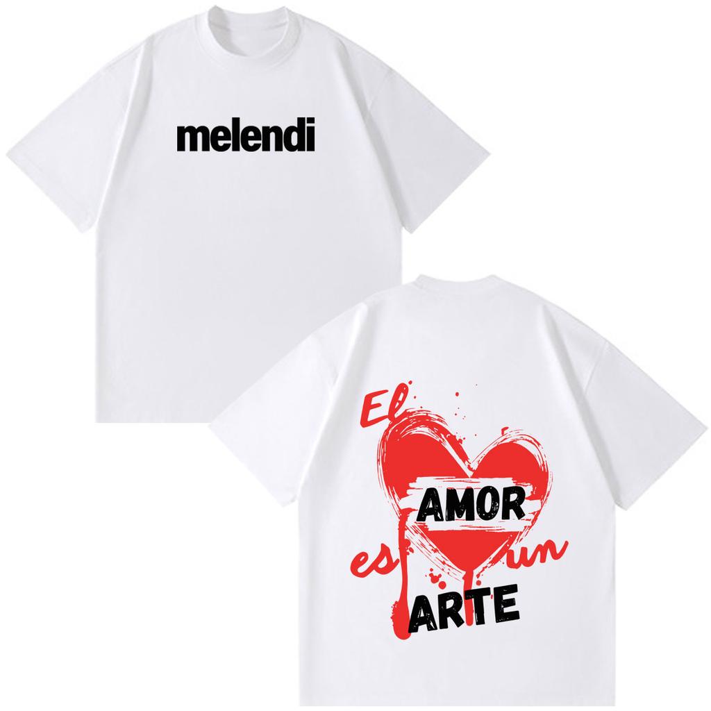 Rapper Melendi Tour Print 2026 Tshirt Unisex Unisex Hip Hop Tshirt Summer Shortsleeved Loose Casual Cotton Aesthetic Trend Tshirt