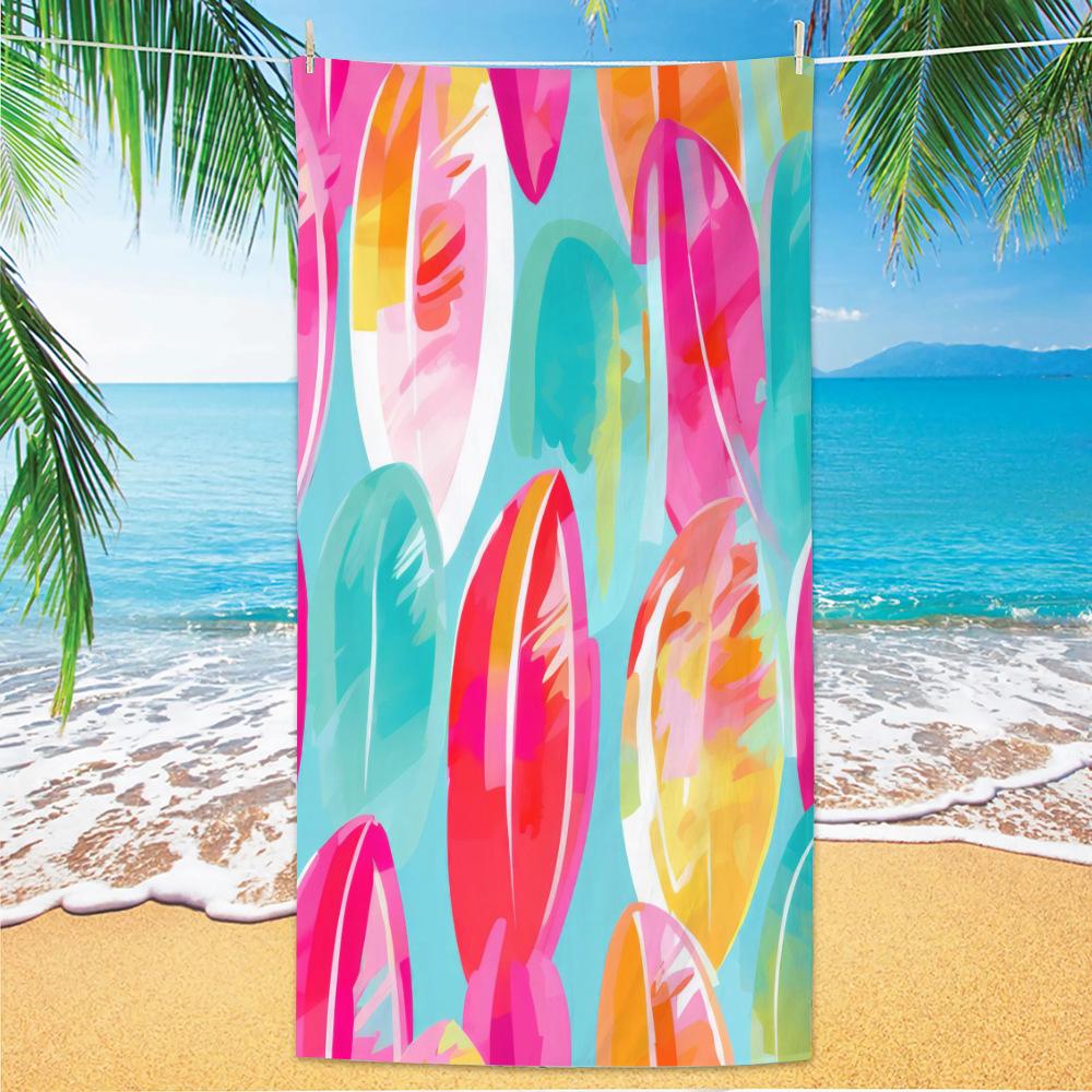 Ultra Fine Fiber Beach Towels, Beach Swimming Speed Drying Velvet Bath Towels, Printed Fashionable Bath Towels Towels Face Towel
