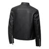 Men's leather jacket locomotive washed pu leather jacket type men's fit stand-up collar men's top leather jacket plus size jacket