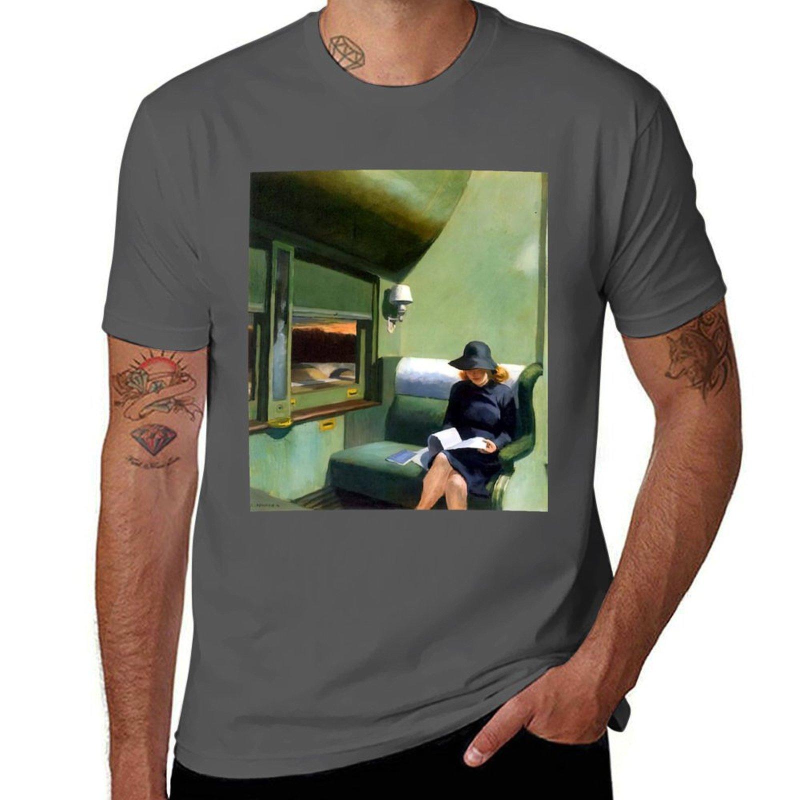 

edward hopper paintings TShirt tees gifts for boyfriend hippie clothes sweat shirts men 3XL