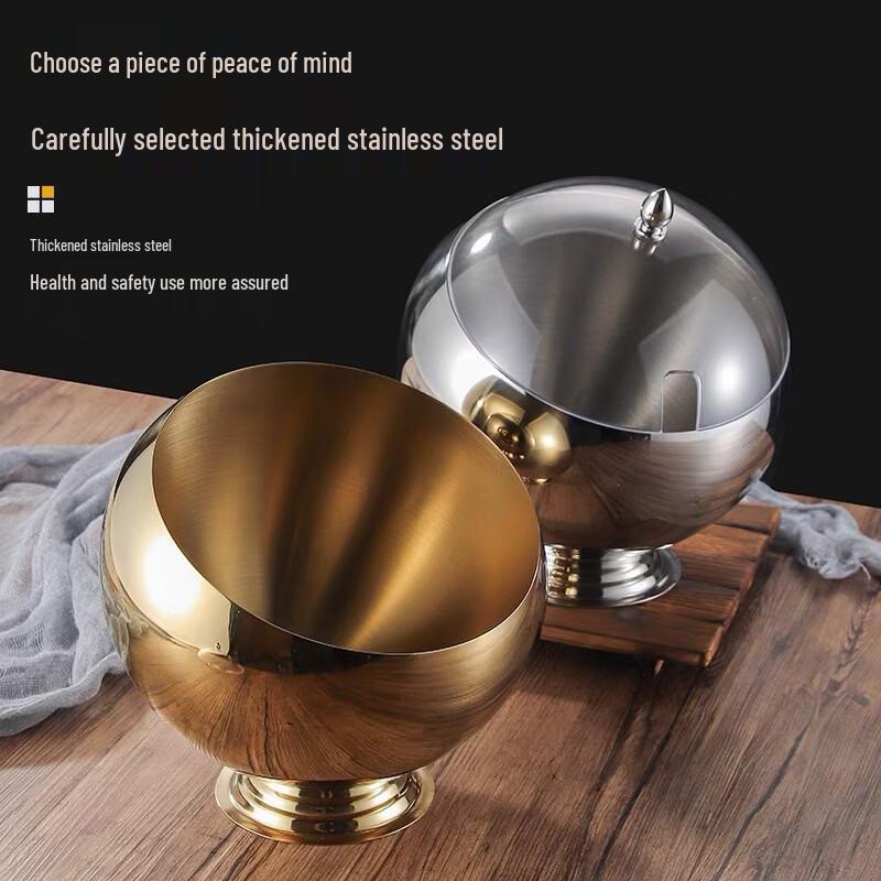 Наклонная соусница из нержавеющей стали с крышкой для хот-пота и фуршета