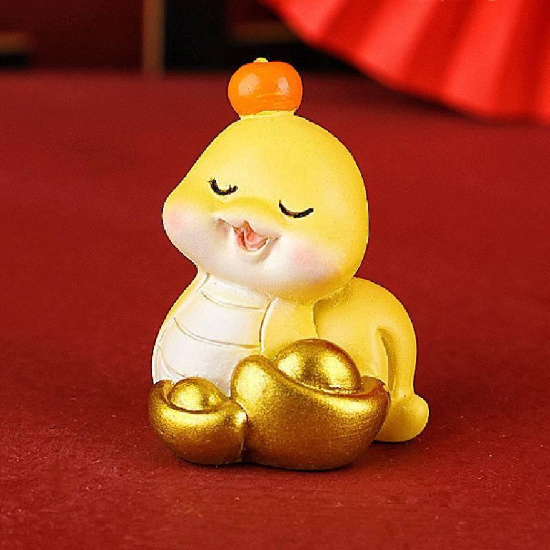 Year The Of Snake Mascot Toy Resin Cake Decoration Doll Room Gifts Decorate