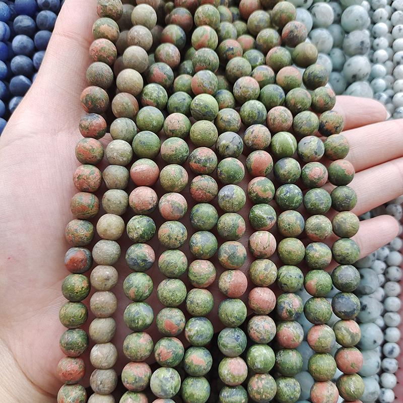 6/8/10mm Matte Stone Beads Natural Stone Beads Round Loose Spacer Beads For Jewelry Making DIY Bracelet Necklace Accessories