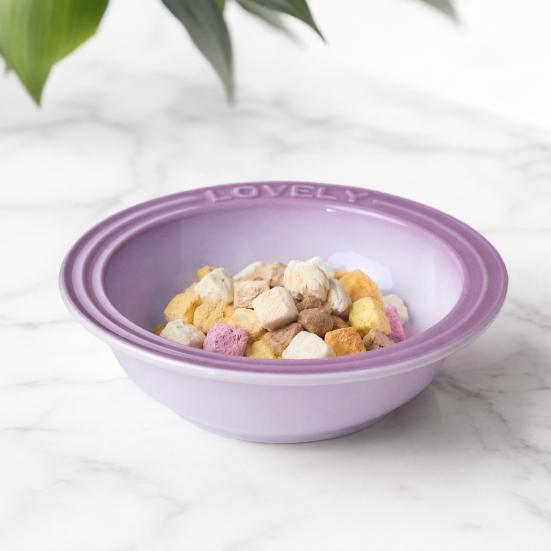 Ceramic Cat Feeding Bowl, Whisker Friendly Kitten Dish for Food & Water, Microwave Dishwasher Safe Wide Shallow Pet Plate for Dry Wet Food