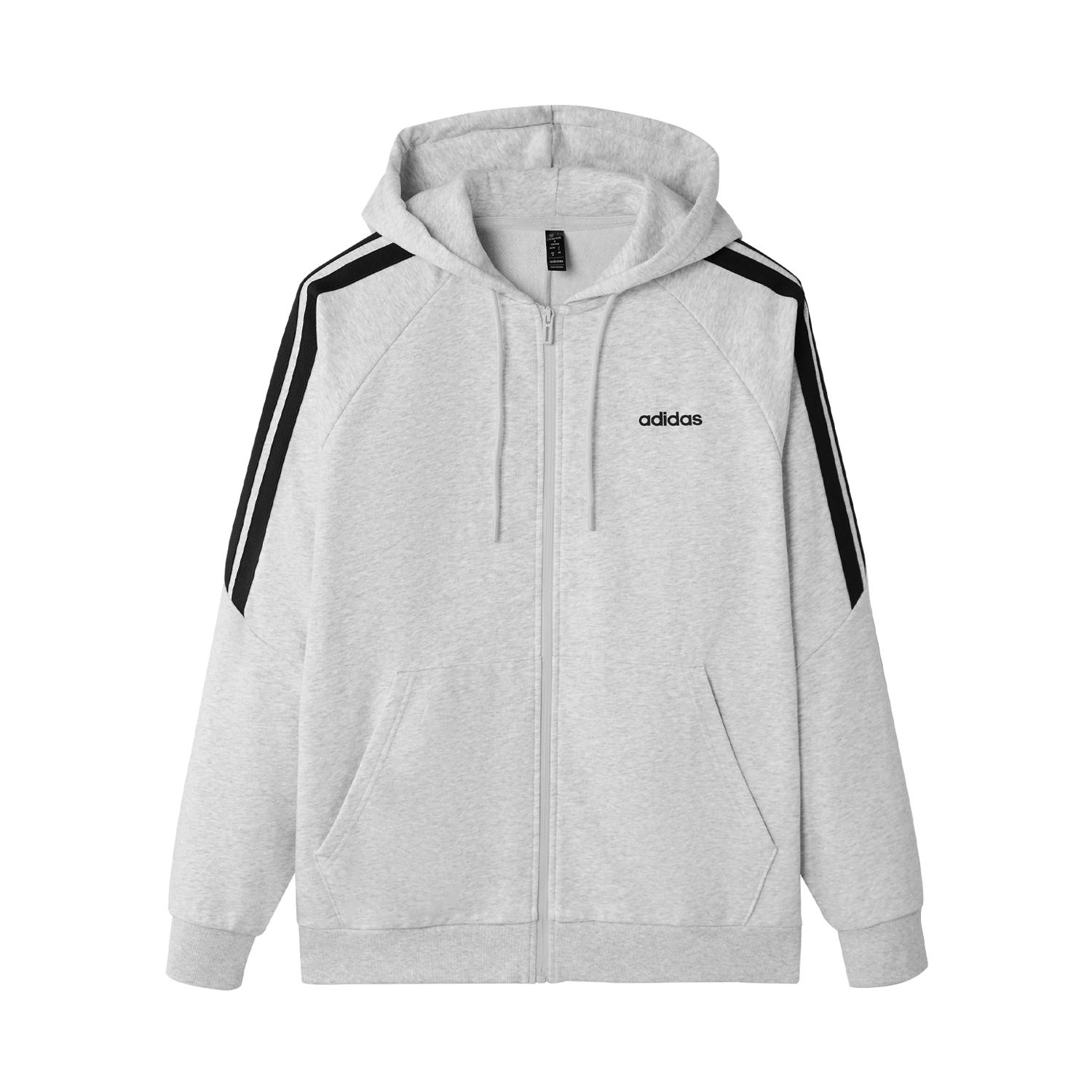 adidas Men s 3-Stripes Raglan Sleeve Letter Print Hooded Jacket KA2579 2XL