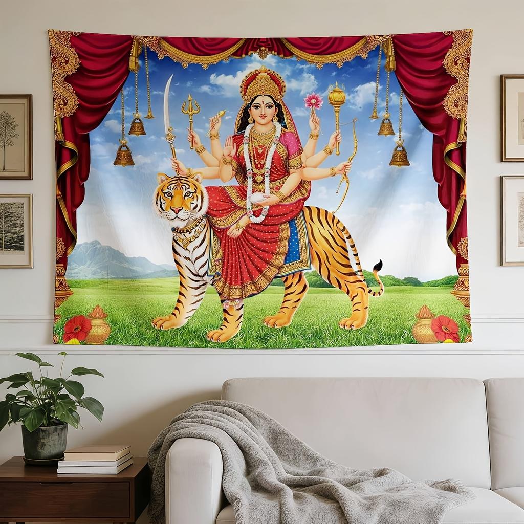 A Stylish Tapestry, Divine Tiger Goddess, Perfect for Sprucing Up Wall Decor in Homes, Dorms And Bedrooms