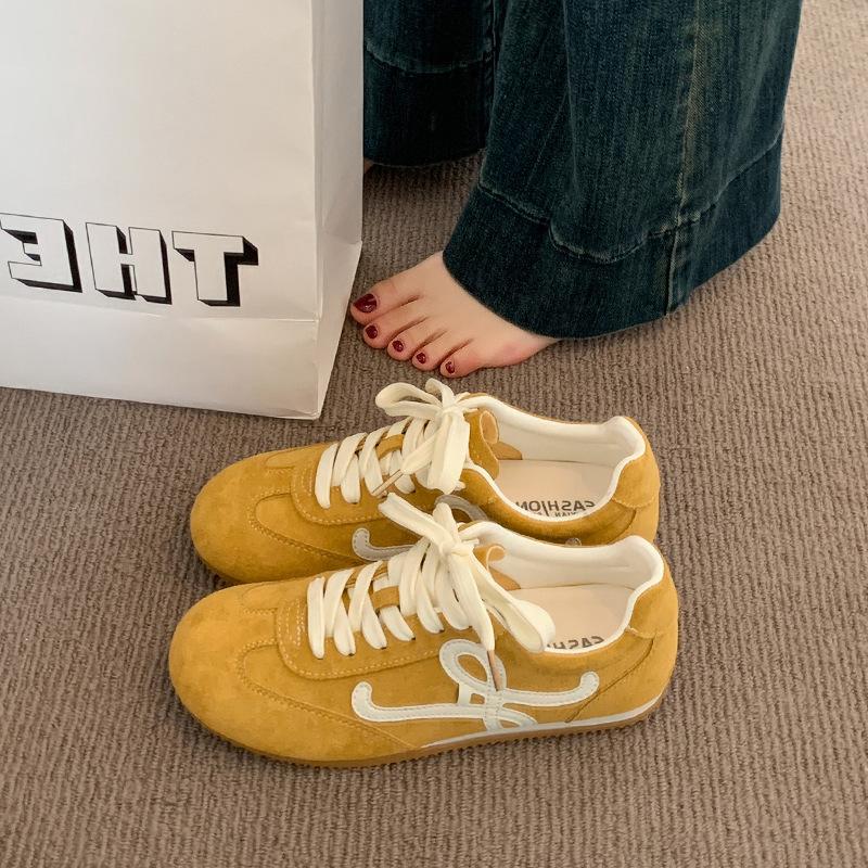 Rote deutsche Trainingsschuhe Damen 2025 neue Frühling Flache Schuhe Lässige Sportschuhe Leicht und nicht ermüdend Forrest Gump Schuhe Damen