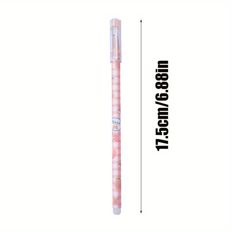 Back To School Season 144Pcs 0.5mm Creative Pink Peach Pattern Black Straight Pole Neutral Pen, Smooth Writing Signature Pen Office Stationery, Exam S