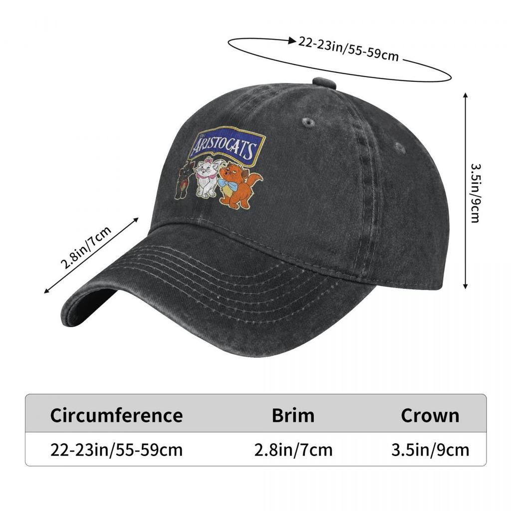 Aristocats Marie Cat Men Women Baseball Caps Cute Kitten Distressed Denim Caps Hat Vintage Outdoor Running Golf Headwear