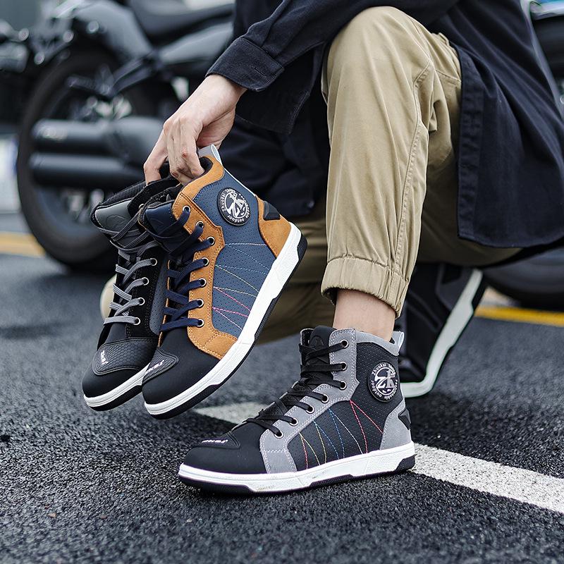 Four Season Motorcycle Riding Boots: Breathable, Anti-Fall, Road Racing & Parkour Shoes