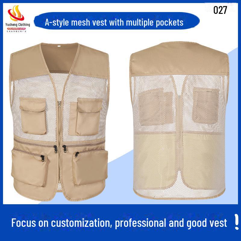 Custom Logo Emergency Management Safety Vest - Multi-Pocket Workwear for Photojournalists