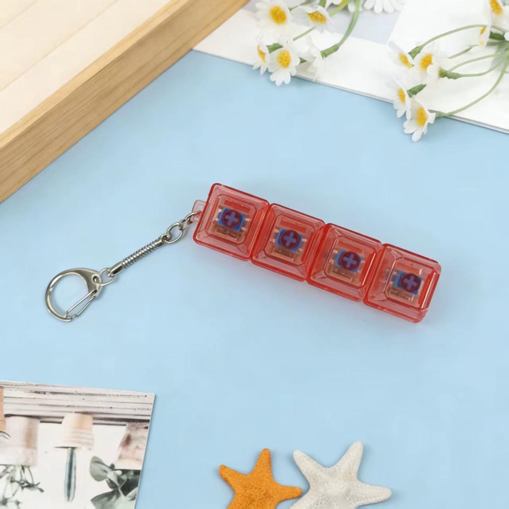 Beleuchtet LED Tastatur Schlüsselanhänger Fidget Spielzeug Clicker Sensorisches Spielzeug Stressabbau für Tastatur Schlüsselanhänger Fidget Gadget für Erwachsene Spielzeug