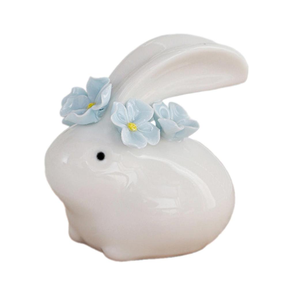 Rabbit Sculpture Collection Photo Prop Housewarming Gift Cute Ornament Animal Statue for Yard Garden Home Bookshelf Office