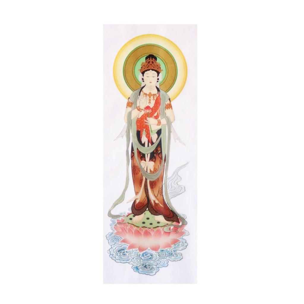 White robe with Goeika (chants), for stamps, sleeveless, color illustrations of the 33 temples of the Saigoku region, Namu Kannon Bodhisattva