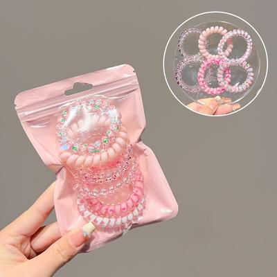 Summer Simple Telephone Wire Hair Tie Hair Band Bun High Elasticity Hair Rope for Women, Hair-Friendly Hair Accessory