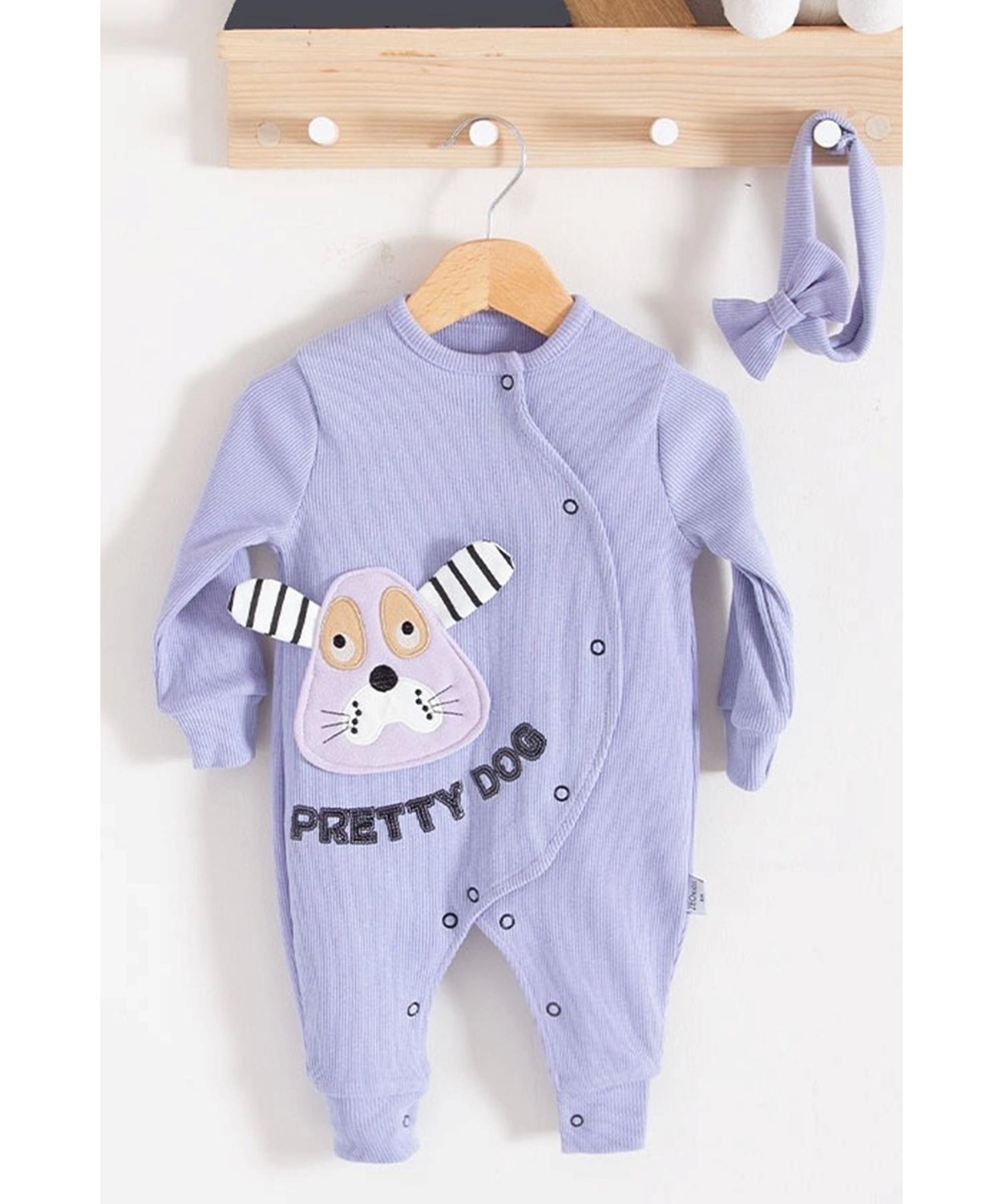 

Бандана с вышивкой Pretty Dog из 100% хлопка для маленьких девочек