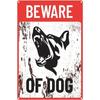 Beware of Dog Metal Tin Sign German Shepherd Home Security Outdoor Warning