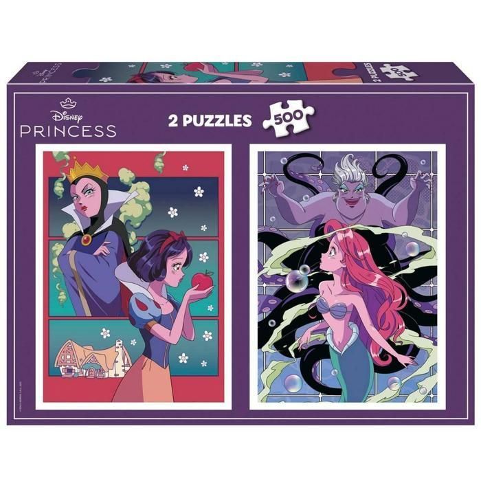 Puzzle - EDUCA - Disney Villains & Princesses - 2x500 Pièces