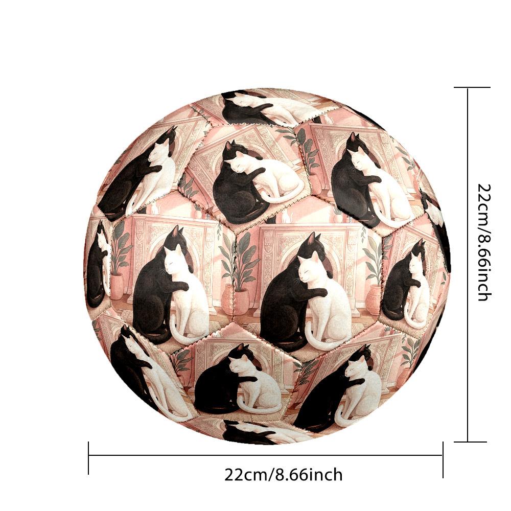 1pc Cats Harmony Theme Soccer Ball Football, Size 5, Lightweight PVC, Durable Outdoor Training Soccer Ball, Gift M61484