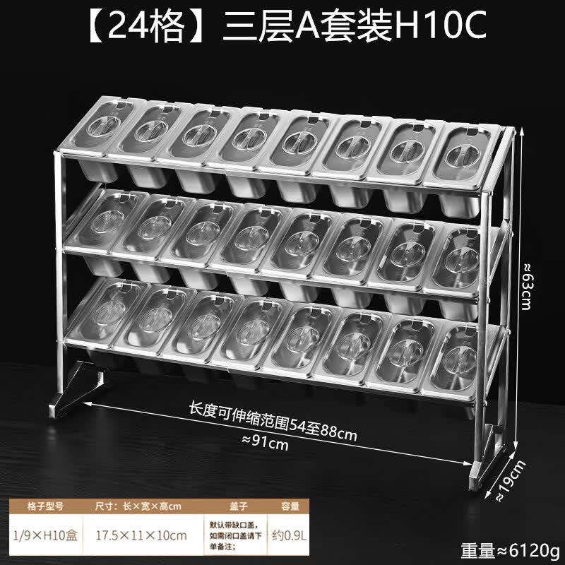Zhebu Stainless Steel 3-Layer 24-Compartment Food Prep Container
