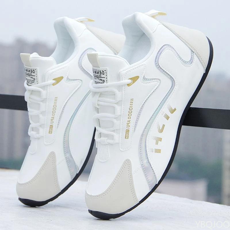 Fashion Men's PU Leather Waterproof Sneakers Casual Sports Shoes Men Lightweight Breathable Flat Non-slip Tenis Shoes Zapatillas Hombre