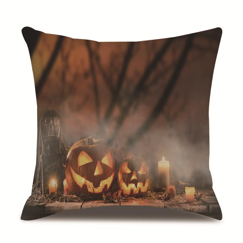 Halloweenský lněný povlak na polštář Tištěný povlak na polštář
