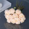 12PCS/bunch Multicolor Rose Artificial Flowers Silk Petals Green Stem Faux Rose Flower Scene Landscaping Bridal Bouquet
