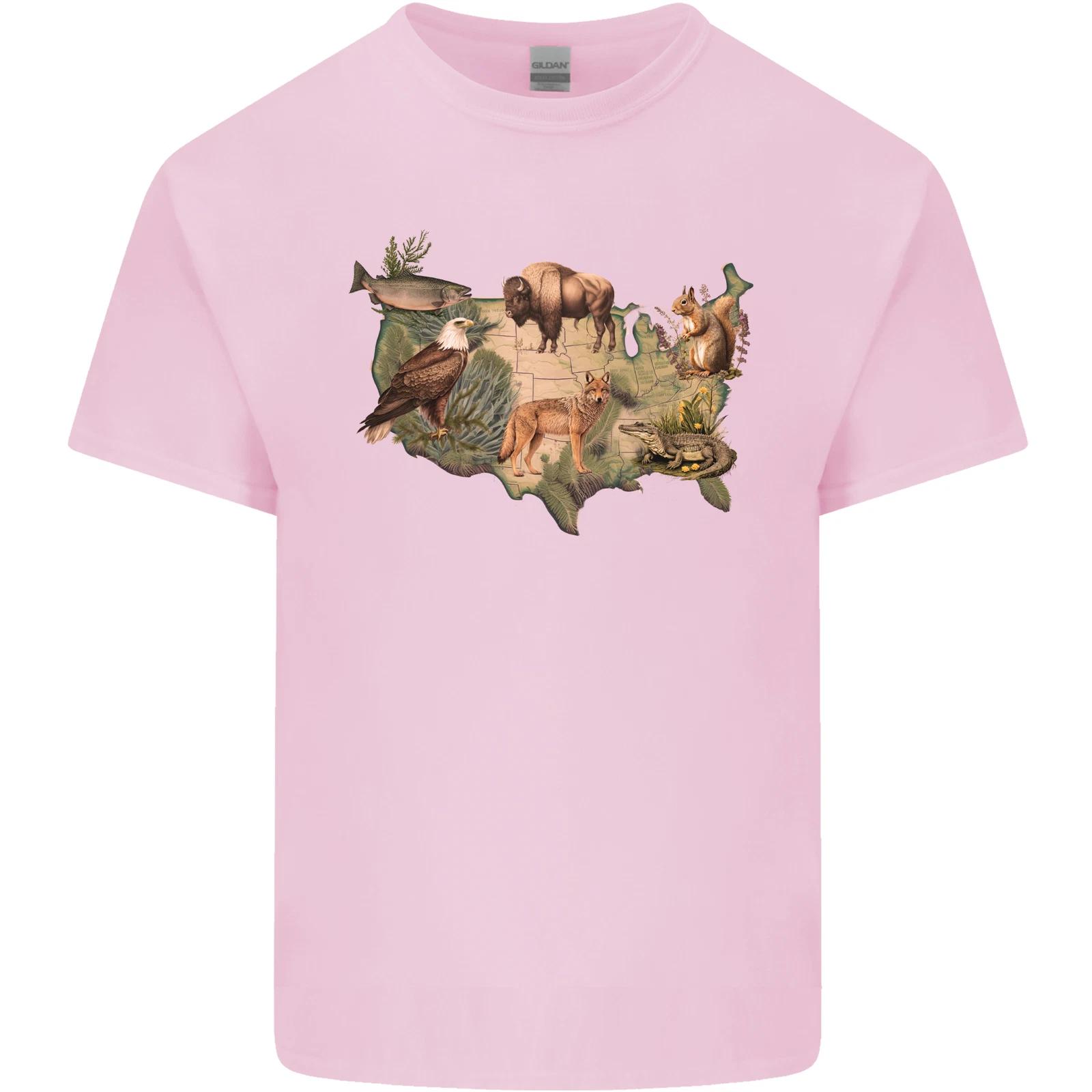 American Animals USA Eagle Buffalo Fish Wolf Kids T-Shirt Childrens 3XL